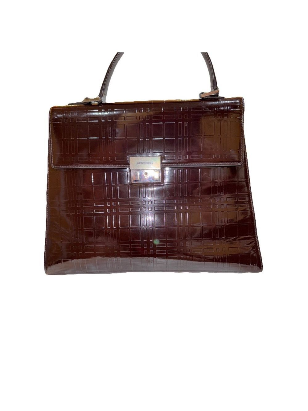Burberry Nova Check Patent Leather Top Handle Bag - Picture 16 of 16
